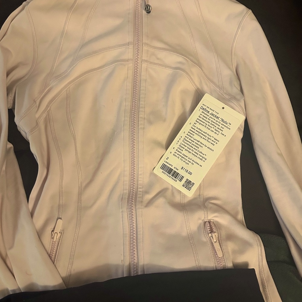 Lululemon Athletica Light Pink Utility Jacket size 2  size 4 black shorts W/ Bag
